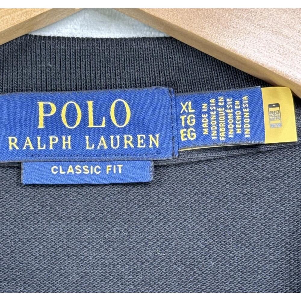 PRL Gold POLO Logo Polo Shirt Mens Black XL Classic Fit Polo Ralph Lauren - Picture 8 of 9